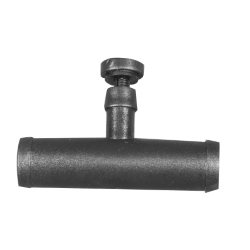 CONECTOR "T" PLASTICO P/MANGUERA 18 MM.CON PURGADOR 